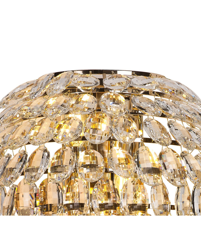 Coniston Tall Wall Lamp 4 Light E14 French Gold/Crystal-6