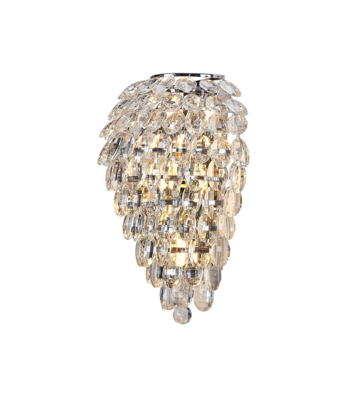Coniston Tall Wall Lamp 4 Light E14 Polished Chrome/Crystal-4