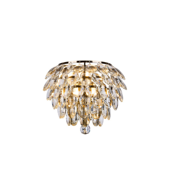 Coniston Wall Lamp 1 Light E14 Antique Brass/Crystal-1