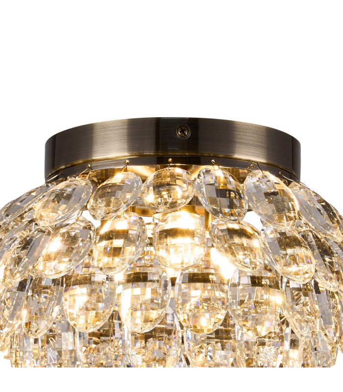 Coniston Wall Lamp 1 Light E14 Antique Brass/Crystal-4