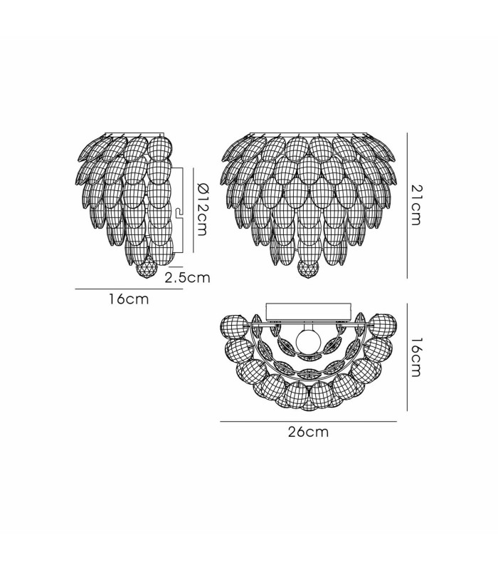 Coniston Wall Lamp 1 Light E14 Antique Brass/Crystal-7
