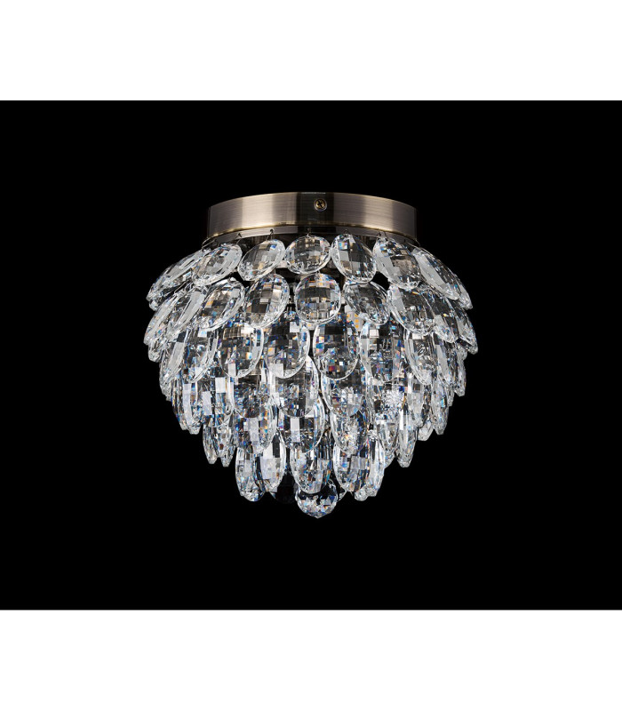 Coniston IP Ceiling 3 Light G9 IP44 Antique Brass/Crystal-6