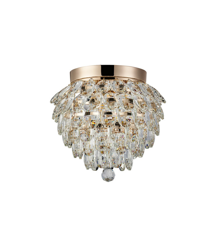 Coniston IP Ceiling 3 Light G9 IP44 French Gold/Crystal-3