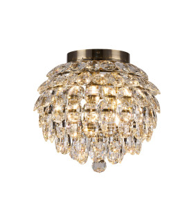 Coniston IP Ceiling 5 Light G9 IP44 Antique Brass/Crystal-1