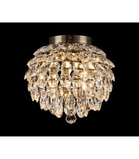 Coniston IP Ceiling 5 Light G9 IP44 Antique Brass/Crystal-2