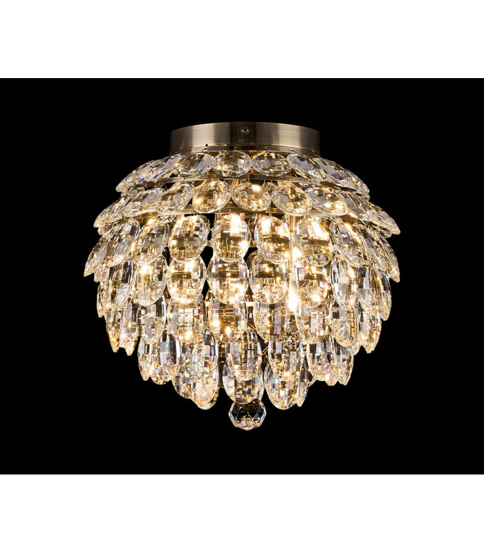 Coniston IP Ceiling 5 Light G9 IP44 Antique Brass/Crystal-2