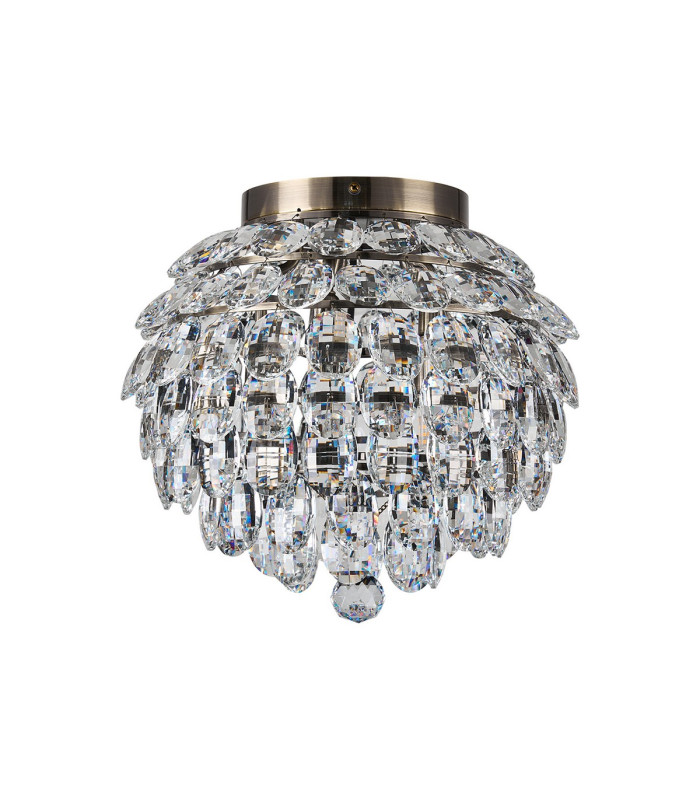 Coniston IP Ceiling 5 Light G9 IP44 Antique Brass/Crystal-3