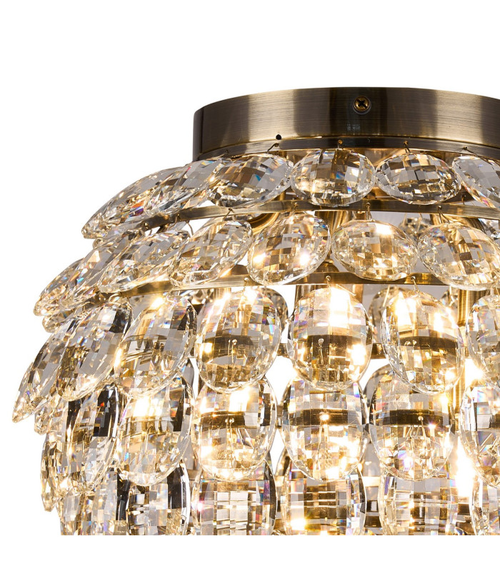Coniston IP Ceiling 5 Light G9 IP44 Antique Brass/Crystal-4