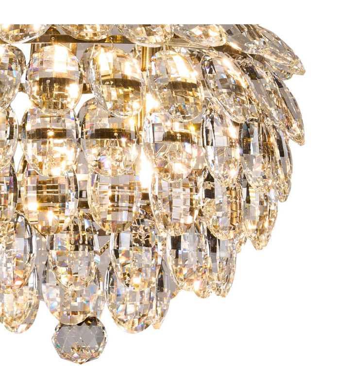 Coniston IP Ceiling 5 Light G9 IP44 Antique Brass/Crystal-5