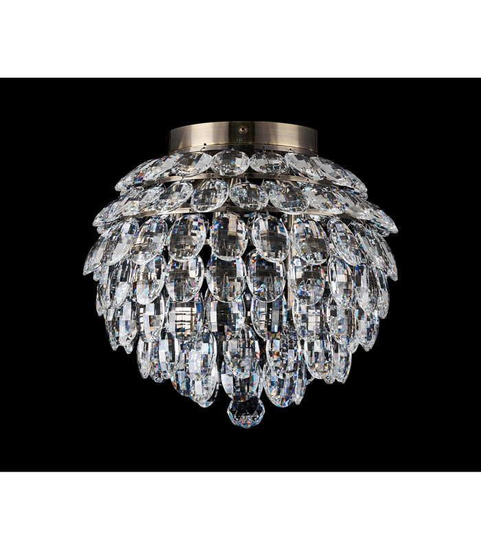 Coniston IP Ceiling 5 Light G9 IP44 Antique Brass/Crystal-6