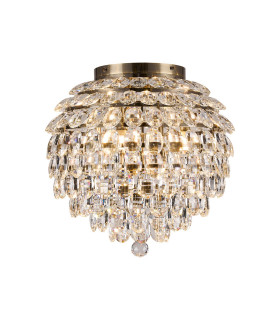 Coniston IP Ceiling 8 Light G9 IP44 Antique Brass/Crystal-1