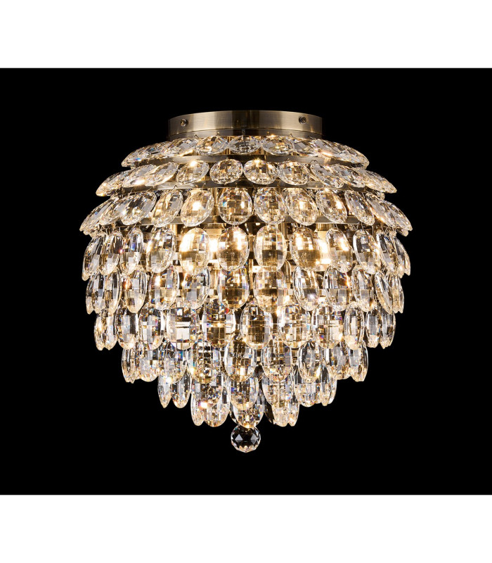 Coniston IP Ceiling 8 Light G9 IP44 Antique Brass/Crystal-2