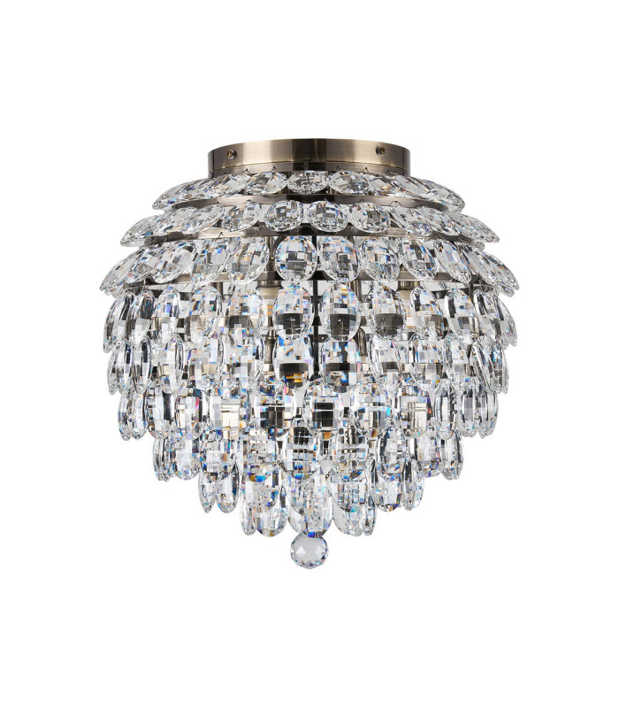 Coniston IP Ceiling 8 Light G9 IP44 Antique Brass/Crystal-3