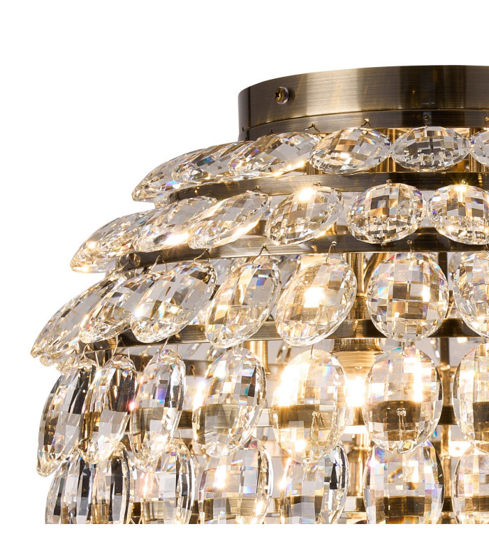 Coniston IP Ceiling 8 Light G9 IP44 Antique Brass/Crystal-4