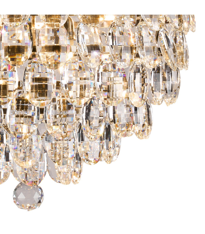 Coniston IP Ceiling 8 Light G9 IP44 Antique Brass/Crystal-5