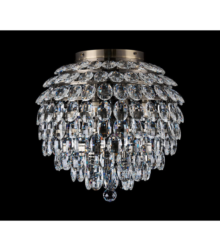Coniston IP Ceiling 8 Light G9 IP44 Antique Brass/Crystal-6