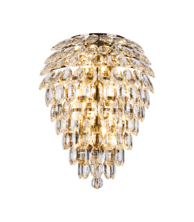 Coniston Tall Wall Lamp 6 Light G9 IP44 Antique Brass/Crystal-1