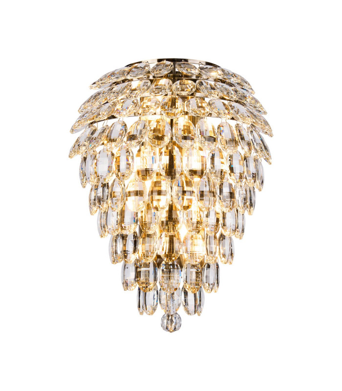 Coniston Tall Wall Lamp 6 Light G9 IP44 Antique Brass/Crystal-1
