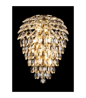 Coniston Tall Wall Lamp 6 Light G9 IP44 Antique Brass/Crystal-2