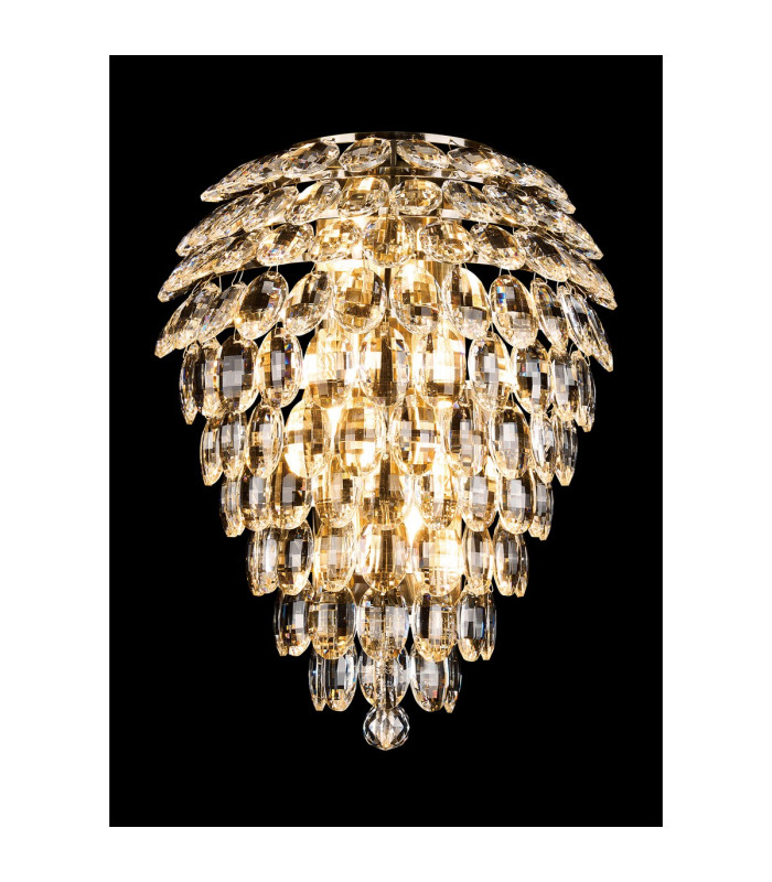 Coniston Tall Wall Lamp 6 Light G9 IP44 Antique Brass/Crystal-2