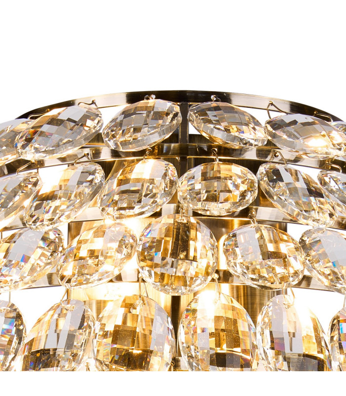 Coniston Tall Wall Lamp 6 Light G9 IP44 Antique Brass/Crystal-4