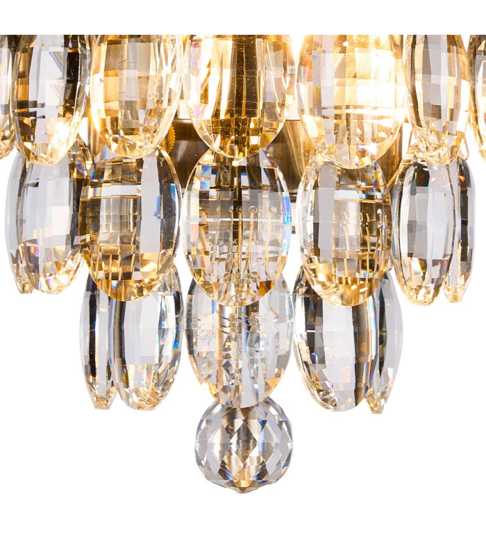 Coniston Tall Wall Lamp 6 Light G9 IP44 Antique Brass/Crystal-5