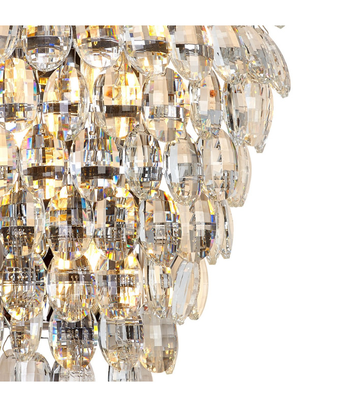 Coniston Tall Wall Lamp 6 Light G9 IP44 Polished Chrome/Crystal-6
