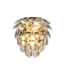 Coniston IP Wall Lamp 2 Light G9 IP44 Antique Brass/Crystal-1