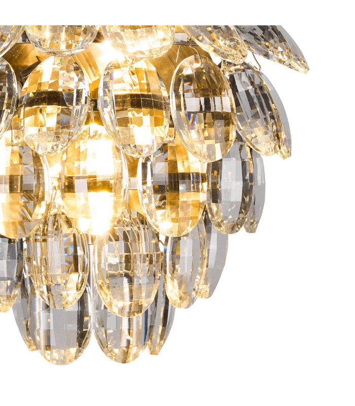 Coniston IP Wall Lamp 2 Light G9 IP44 Antique Brass/Crystal-5