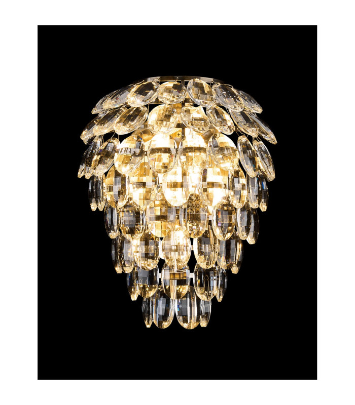 Coniston IP Wall Lamp 4 Light G9 IP44 Antique Brass/Crystal-2