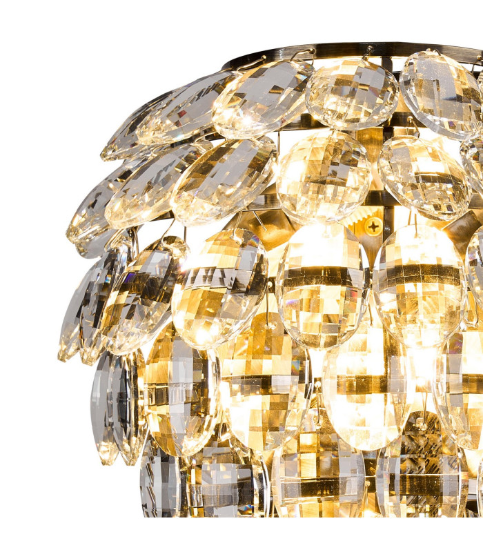 Coniston IP Wall Lamp 4 Light G9 IP44 Antique Brass/Crystal-4