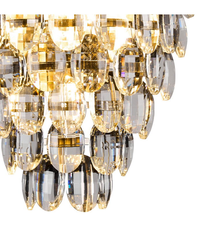 Coniston IP Wall Lamp 4 Light G9 IP44 Antique Brass/Crystal-5