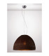Domo Pendant 3 Light E27 Polished Chrome/Coffee Fabric Shade-2