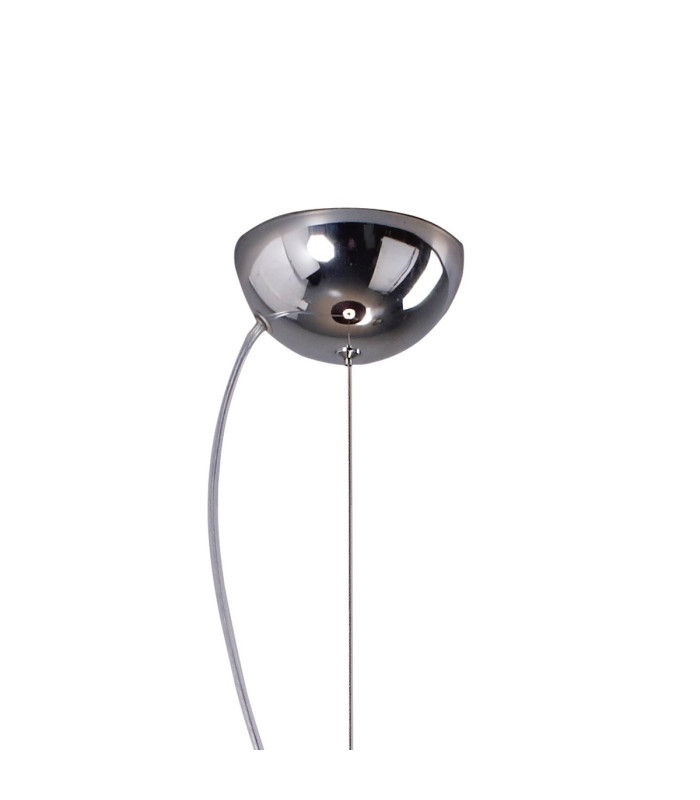 Domo Pendant 3 Light E27 Polished Chrome/Coffee Fabric Shade-4