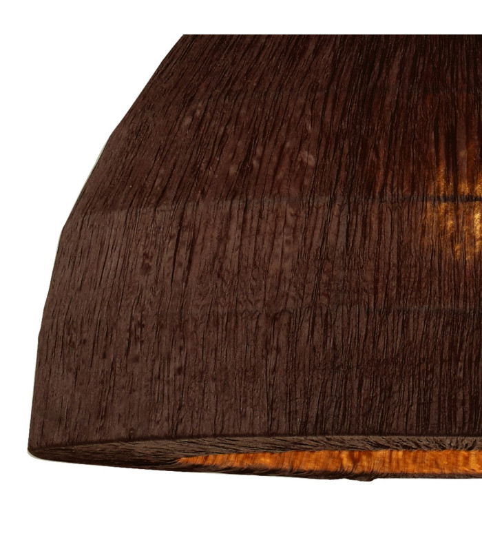 Domo Pendant 3 Light E27 Polished Chrome/Coffee Fabric Shade-5