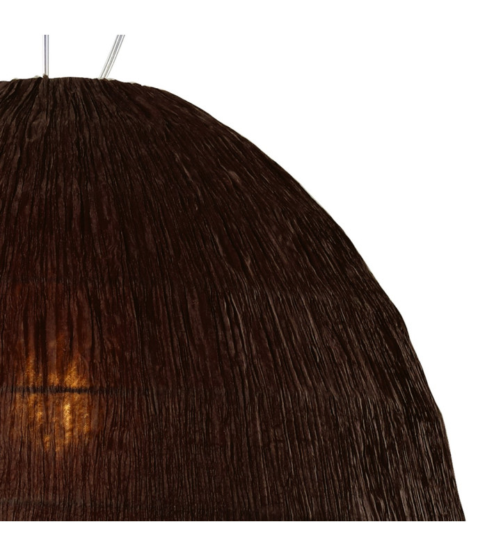Domo Pendant 3 Light E27 Polished Chrome/Coffee Fabric Shade-6