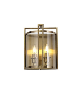 Eaton Wall Lamp 2 Light E14 Antique Brass/Glass-1