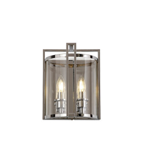 Eaton Wall Light 2 Light E14 Polished Chrome/Glass-1