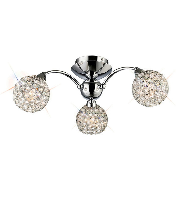 Escado Ceiling 3 Light E14 Polished Chrome/Crystal-1