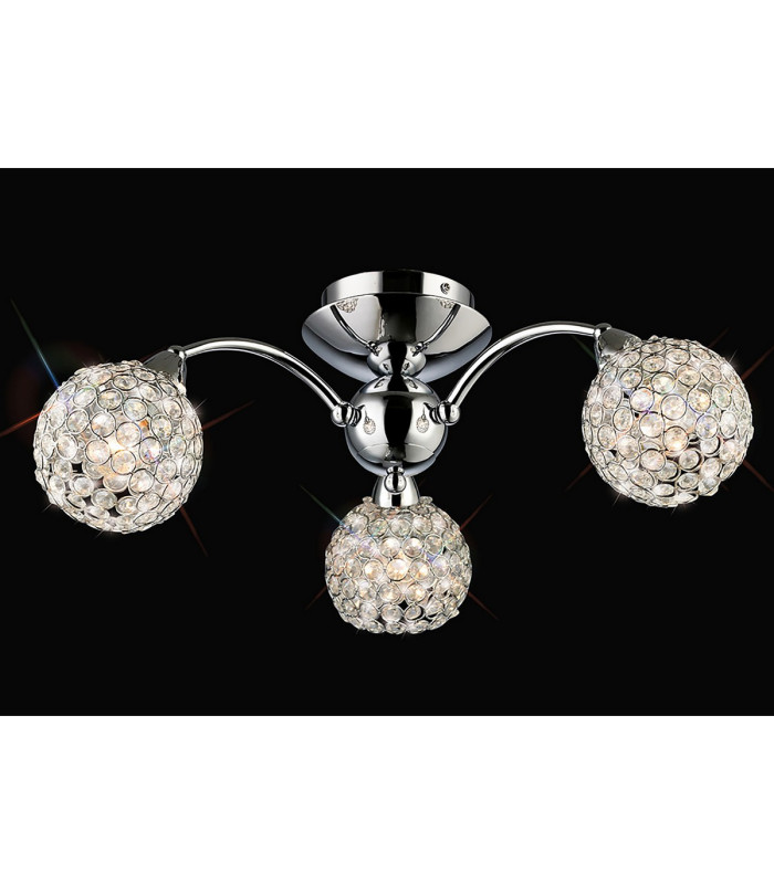 Escado Ceiling 3 Light E14 Polished Chrome/Crystal-2