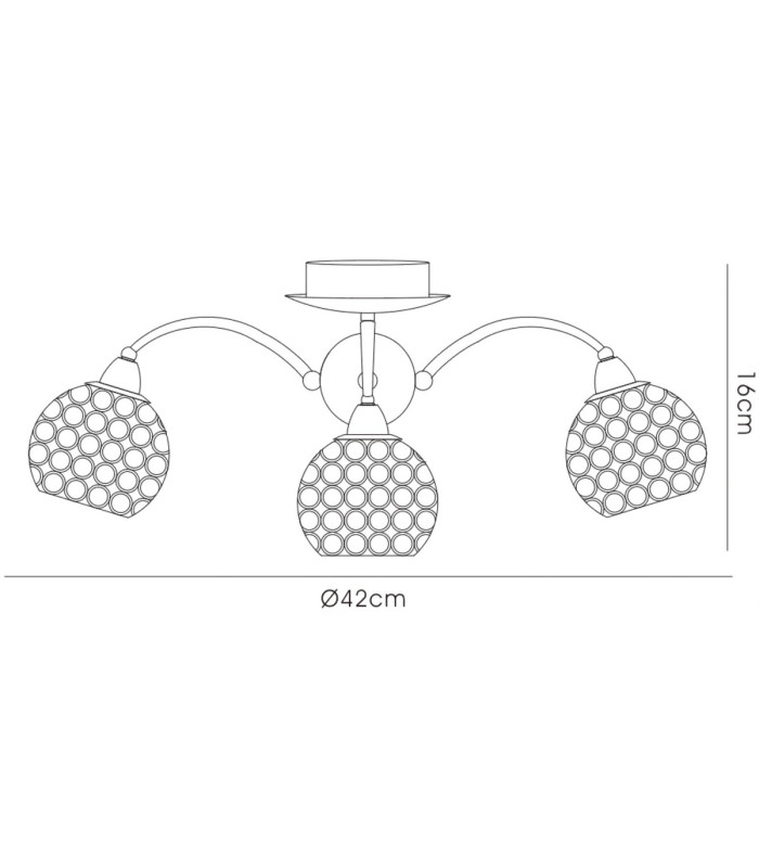 Escado Ceiling 3 Light E14 Polished Chrome/Crystal-7