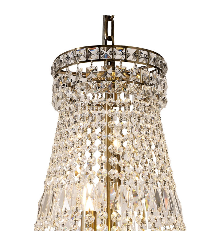 Frances Pendant 14 Light E14 Antique Brass/Crystal Item Weight: 19.8kg-4
