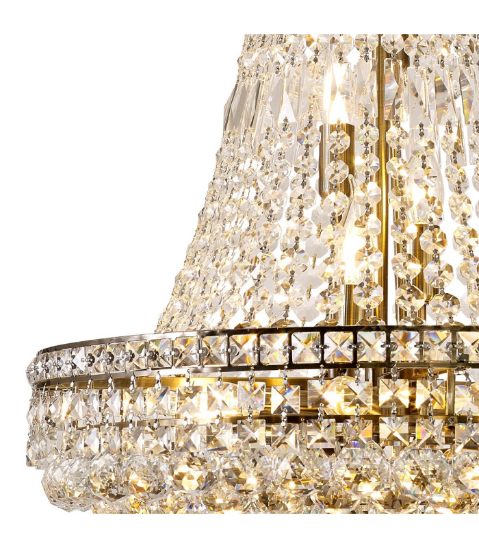 Frances Pendant 14 Light E14 Antique Brass/Crystal Item Weight: 19.8kg-5