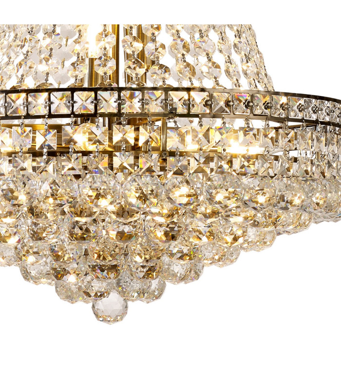 Frances Pendant 14 Light E14 Antique Brass/Crystal Item Weight: 19.8kg-6