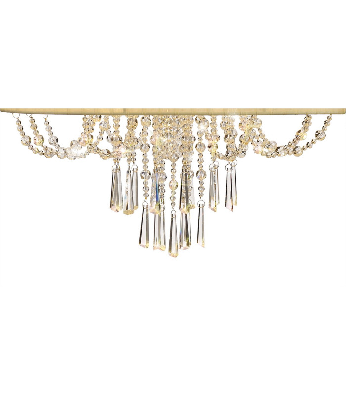 Freida Pendant With Ivory Cream Shade 6 Light E14 French Gold/Crystal-4