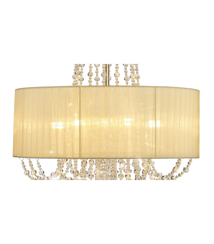 Freida Pendant With Ivory Cream Shade 6 Light E14 French Gold/Crystal-5