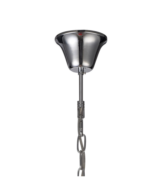 Freida Pendant With Grey Shade 6 Light E14 Polished Chrome/Crystal-4
