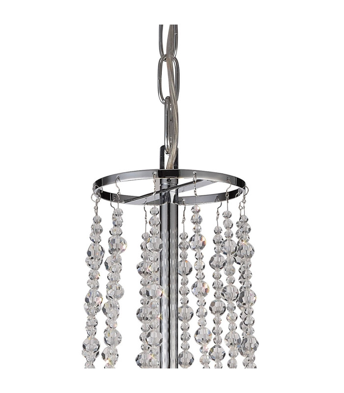 Freida Pendant With Grey Shade 6 Light E14 Polished Chrome/Crystal-5