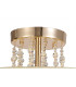 Freida Semi Flush With Ivory Cream Shade 6 Light E14 French Gold/Crystal-6