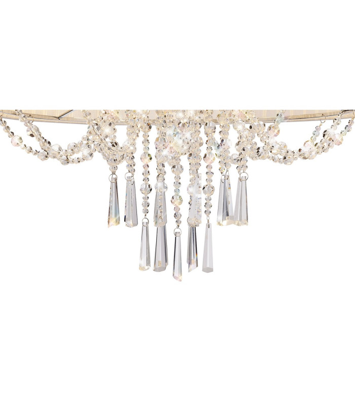 Freida Semi Flush With White Shade 6 Light E14 Polished Chrome/Crystal-5